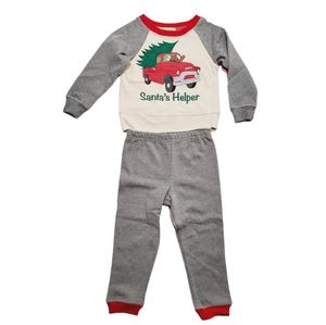 Santa's Helper Grey Sweatshirt and Pants Set 3T Christmas
